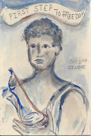 First Step To Freedom Joseph Cinque, Diane Pantanello, Mixed Media on Rag Mat, Postcard #54, $TBD