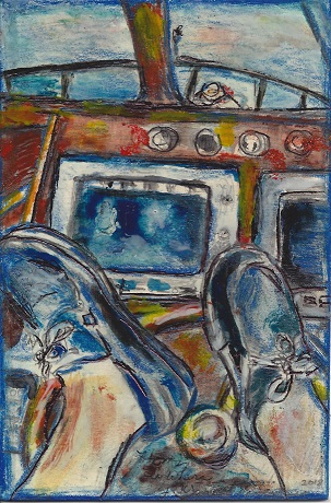 Home Is Where Your Feet Are, Anonymous, Oil On Rag Mat, Postcard #32, $TBD