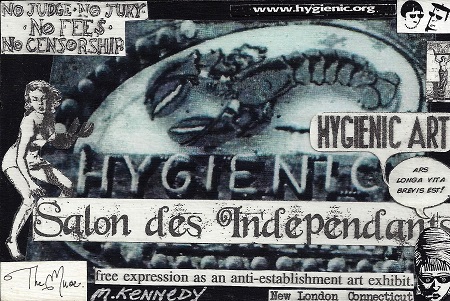 Hygienic Art - Salon des Independants - New London, Connecticut, Maurene Kennedy, Collage Found New London Ephemera on Rag Mat, Postcard #85, $TBD