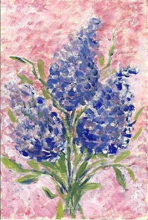 Lilacs, Vivian Stanley, Acrylic On Rag Mat, Postcard #29, $TBD