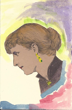 Maurene The Eye of New London, Clark van der Lyke, Mixed Media on Rag Mat, Postcard #50, $TBD