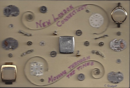 New London Connecticut Moving Through The Times, Charles Gruhzit, Assemblage on Rag Mat, Postcard #86, $TBD