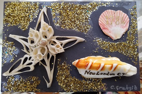 New London, CT 1784, Charles Gruhzit, Found Object On Rag Mat, Postcard #113, $TBD