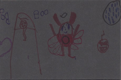 New London Devil, Hailey M. Champagne, Age 7, Marker on Rag Mat, Postcard #57, $TBD