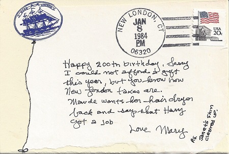 New London Taxes, Clark van der Lyke, Collage New London Ephemera, Postcard #94, $TBD