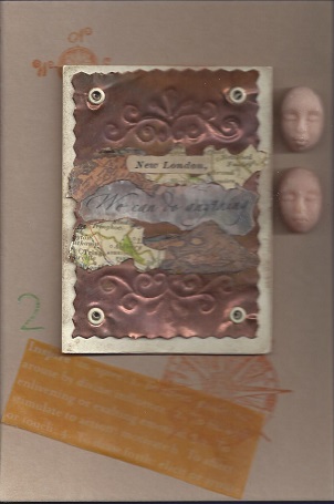 New London, We Can Do Anything, Maurene Kennedy, Mixed Media on Rag Mat, Postcard #42, $TBD