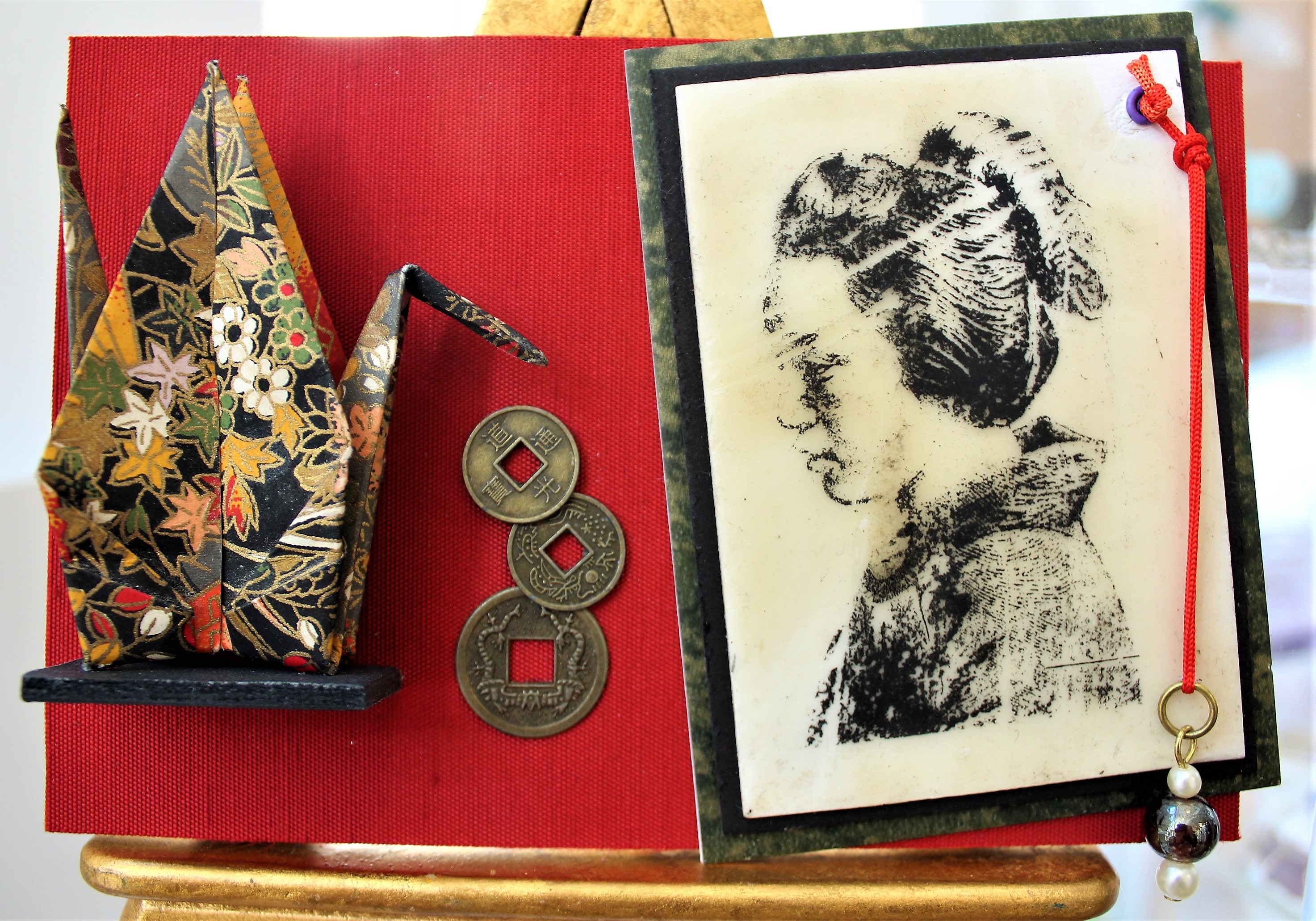 Peace and Prosperity in New London, Maurene Kennedy, Assemblage, Postcard #78, $TBD