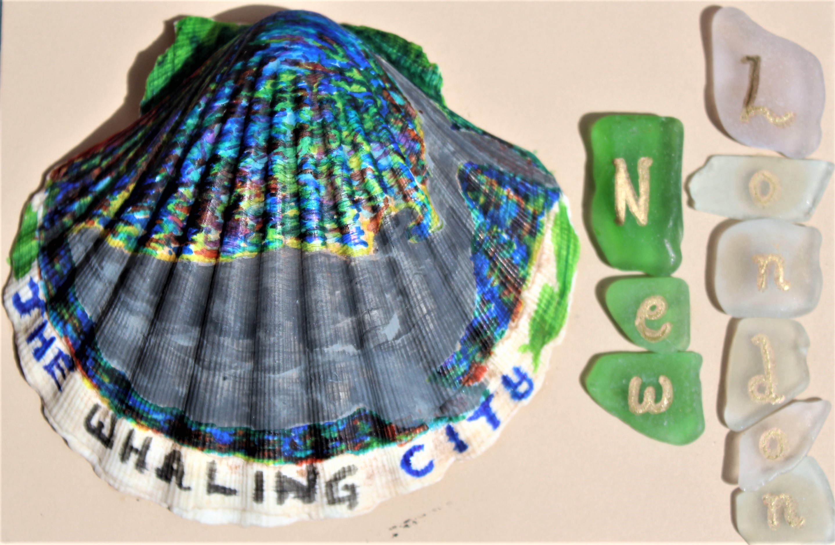 The Whaling City New London, Charles Gruhzit, Found Object on Rag Mat, Postcard # 74, $TBD