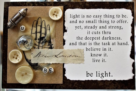 U Be Light New London, Maurene Kennedy, Assemblage, Postcard #81, $TBD