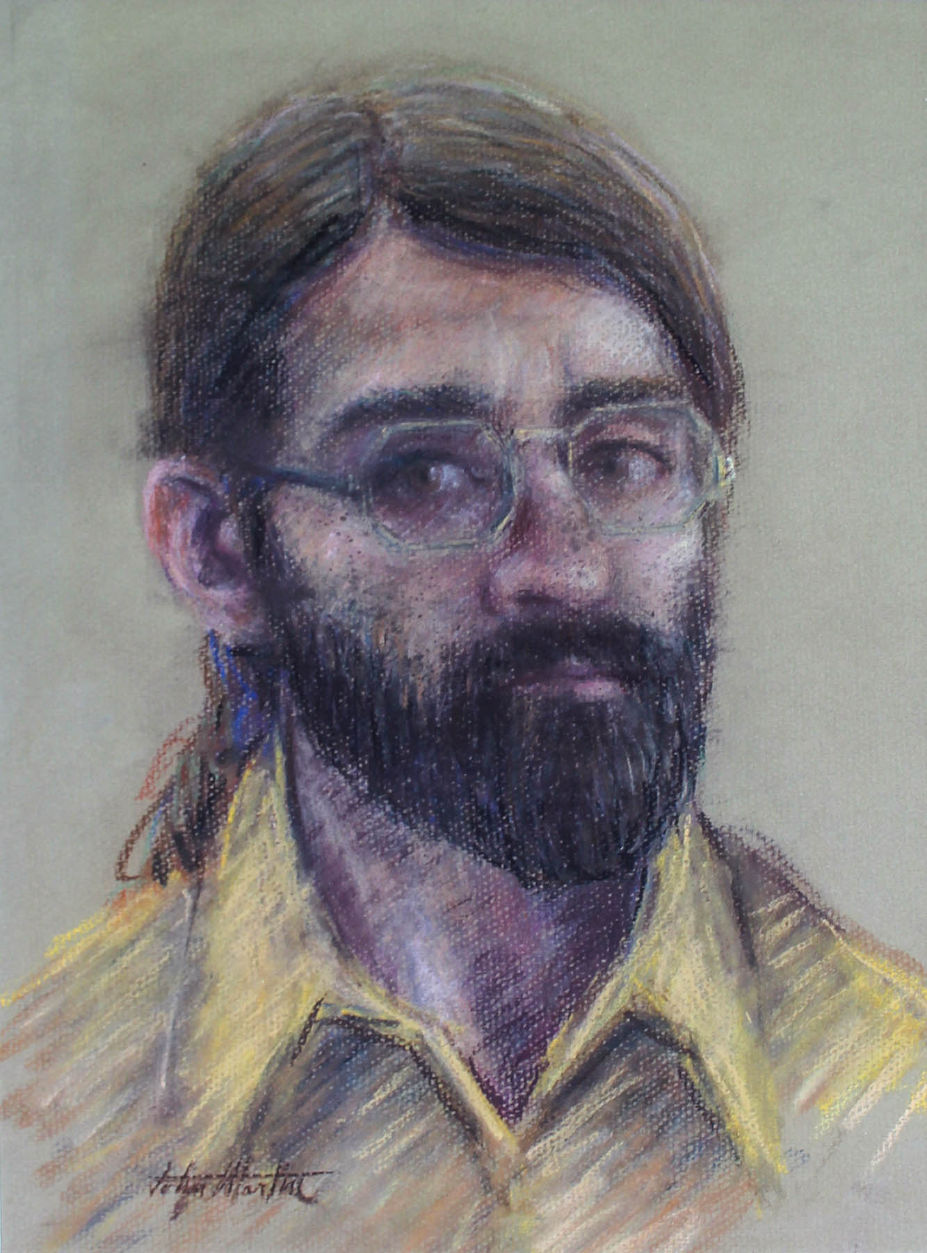 Pastel Self Portrait by Local Artist and Founder of Studio 33 Art & Frame Gallery John Martin