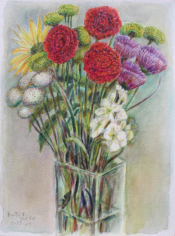Floral Sunshine, Ruth Sussler, Watercolor, 12x16, $165