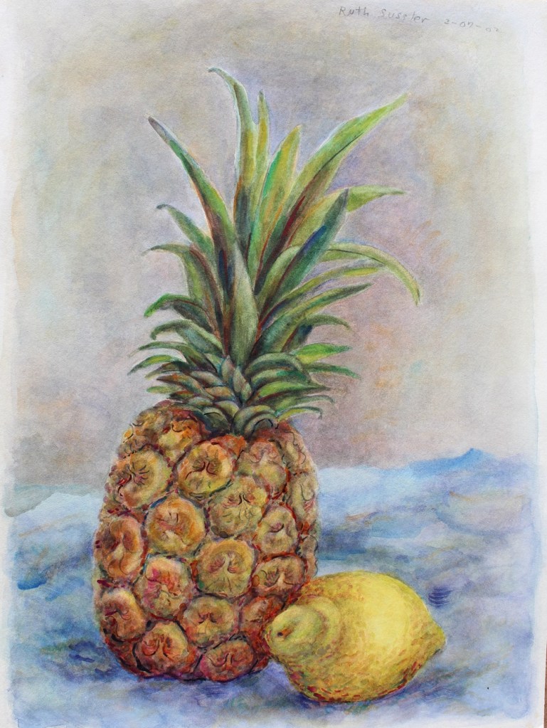 Pineapple & Lemon, Ruth Sussler, Watercolor, 14x18, $195