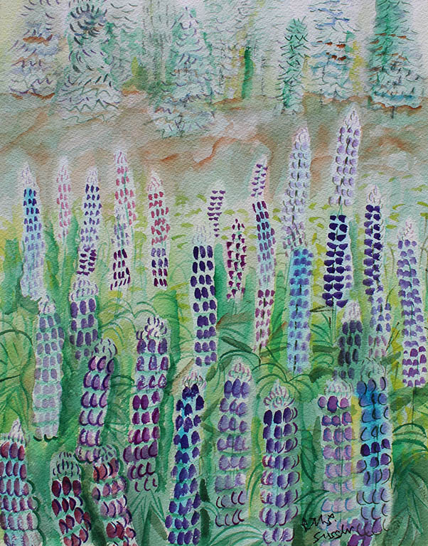 Lupine, Ruth Sussler, Watercolor, 14x18, $195
