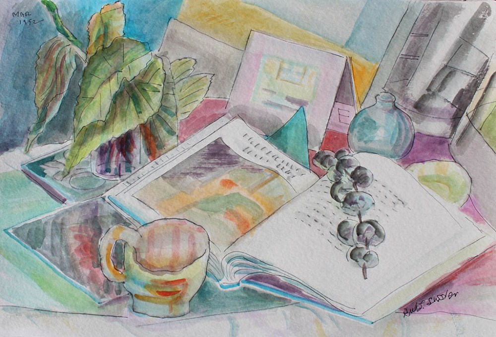 Open Books - Peach, Ruth Sussler, Watercolor, 20x16, $235