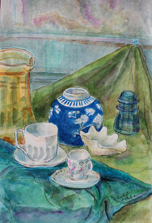 Blue Ginger Jar, Ruth Sussler, Watercolor, 16x20, $235