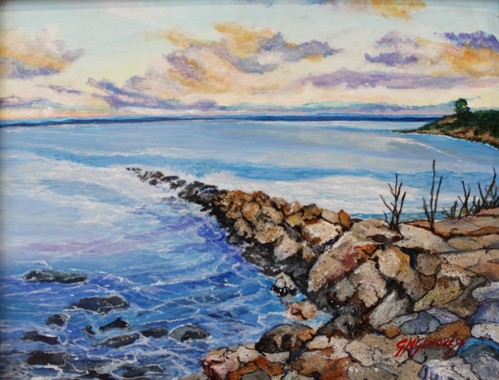 Niantic Breakwater, Gigi Mezzo Genovese, Acrylic, 14x11, $400