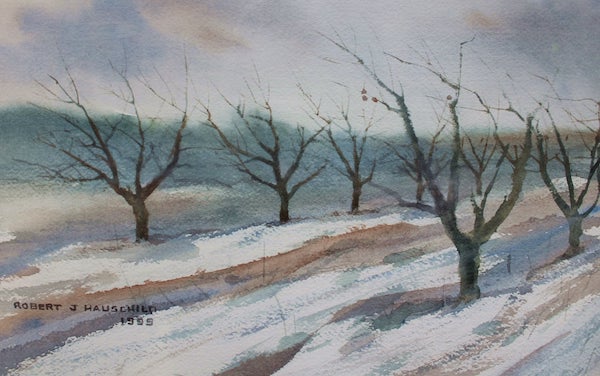 December Orchard, Robert Hauschild, Watercolor, 16x12, $275