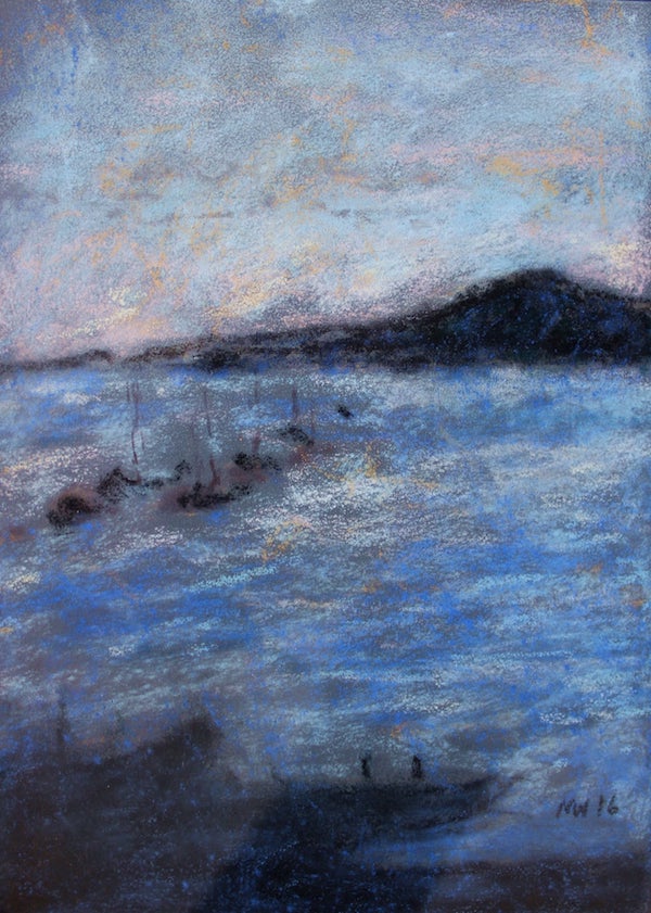 Blue Rhythms, Martha Wakemen, Pastel On Pastel, 13x14, $630
