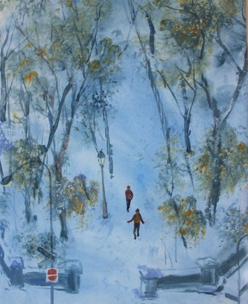 Two Lovers, Robert Hauschild, Watercolor, 11x14, $225