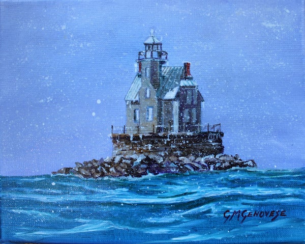 Race Rock Snow, Gigi Mezzo Genovese, Acrylic, 10x8, $300