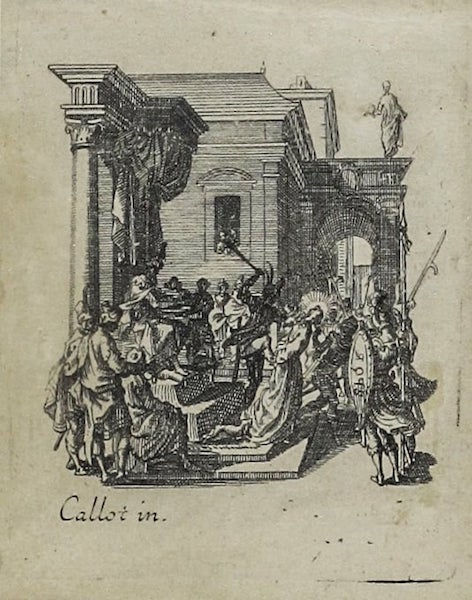 La Petite Passion 1624, Jacques Callot (1592-1635), Original Etching, 2 3/4x3 1/2 Sight, 71/2x9 1/4 Framed